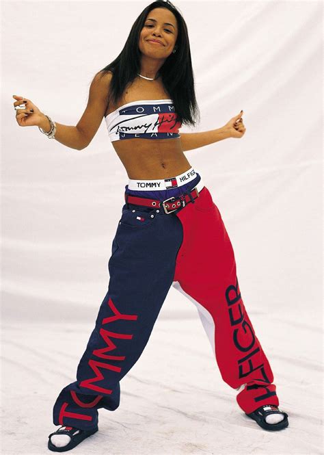 aaliyah and tommy hilfiger|aaliyah fashion in the 90s.